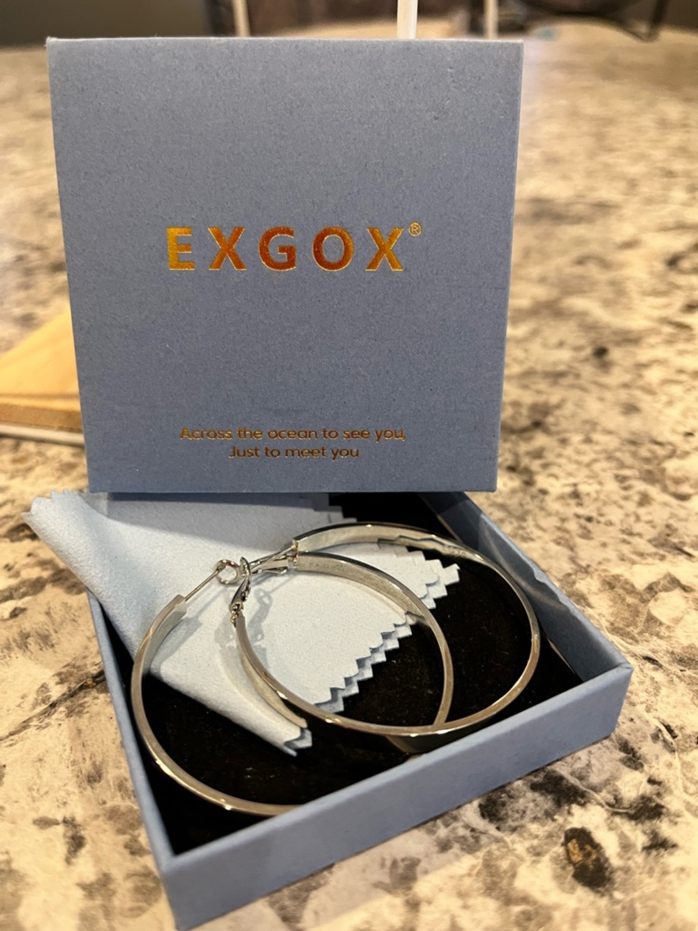 EXGOX Silver Hoop Earrings New